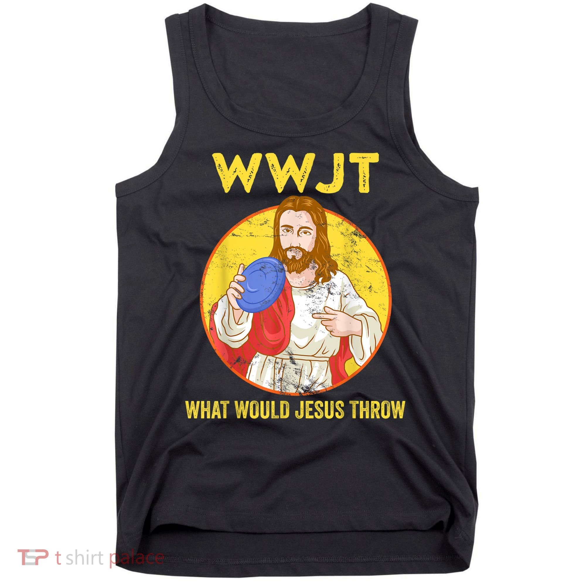 Disc Golf What Would Jesus Throw Frisbee Golf Tank Top
