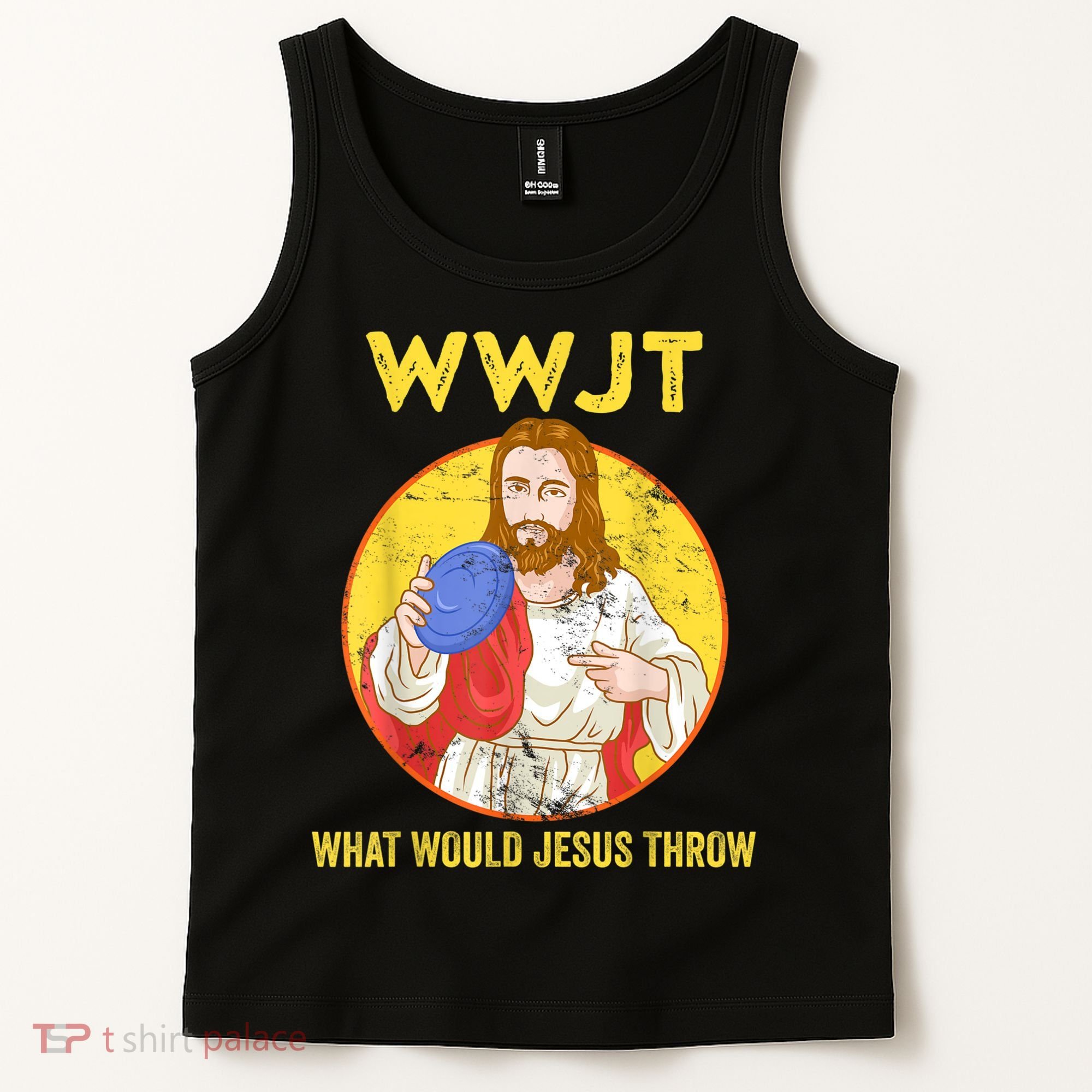 Disc Golf What Would Jesus Throw Frisbee Golf Tank Top