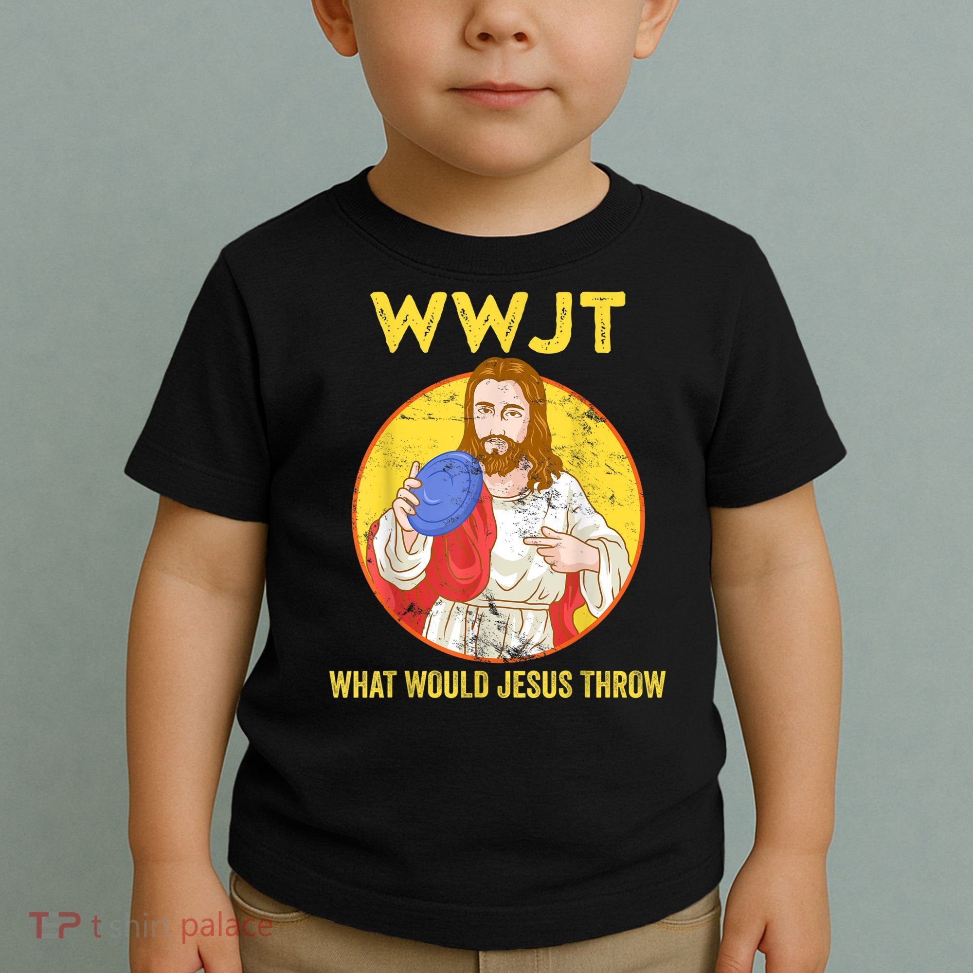 Disc Golf What Would Jesus Throw Frisbee Golf Toddler T-Shirt