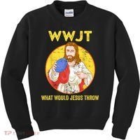 Disc Golf What Would Jesus Throw Frisbee Golf Kids Sweatshirt thumb 0