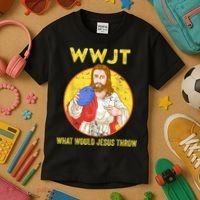 Disc Golf What Would Jesus Throw Frisbee Golf Kids T-Shirt thumb 3