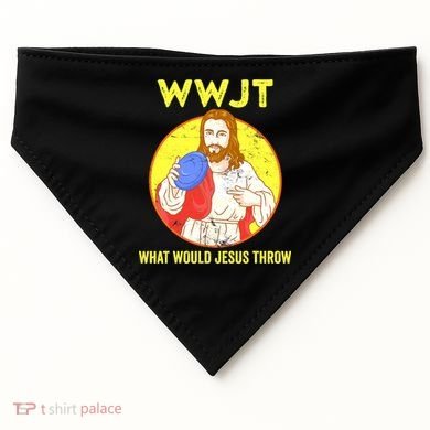 Disc Golf What Would Jesus Throw Frisbee Golf Funny USA-Made Doggie Bandana