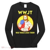 Disc Golf What Would Jesus Throw Frisbee Golf Funny Long Sleeve Shirt thumb 0