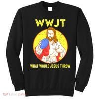 Disc Golf What Would Jesus Throw Frisbee Golf Funny Sweatshirt thumb 0