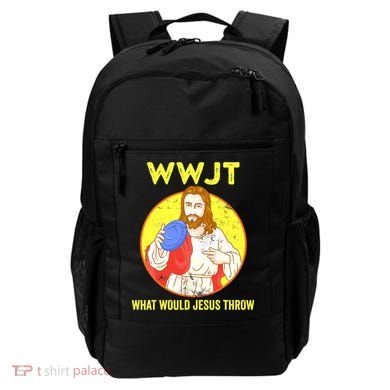 Disc Golf What Would Jesus Throw Frisbee Golf Funny Backpack