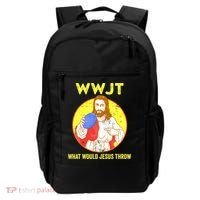 Disc Golf What Would Jesus Throw Frisbee Golf Funny Backpack thumb 0