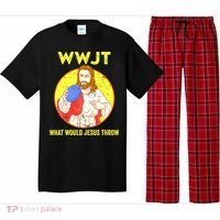 Disc Golf What Would Jesus Throw Frisbee Golf Funny Pajama Set thumb 0