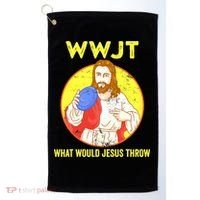 Disc Golf What Would Jesus Throw Frisbee Golf Funny Golf Towel thumb 0