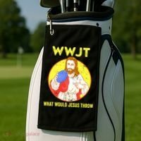 Disc Golf What Would Jesus Throw Frisbee Golf Funny Golf Towel thumb 2