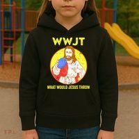Disc Golf What Would Jesus Throw Frisbee Golf Funny Kids Hoodie thumb 3