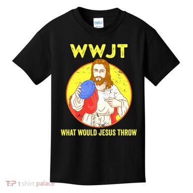 Disc Golf What Would Jesus Throw Frisbee Golf Funny Kids T-Shirt