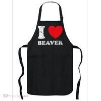 Distressed Grunge Worn Out Style I Love Beaver Apron thumb 0