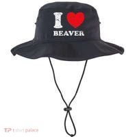 Distressed Grunge Worn Out Style I Love Beaver Bucket Hat thumb 0