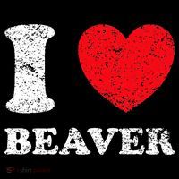 Distressed Grunge Worn Out Style I Love Beaver Women's Hoodie thumb 2