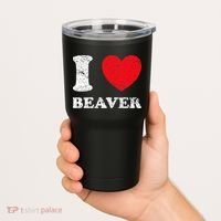 Distressed Grunge Worn Out Style I Love Beaver Tumbler thumb 2