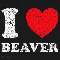 Distressed Grunge Worn Out Style I Love Beaver Mousepad thumb 1