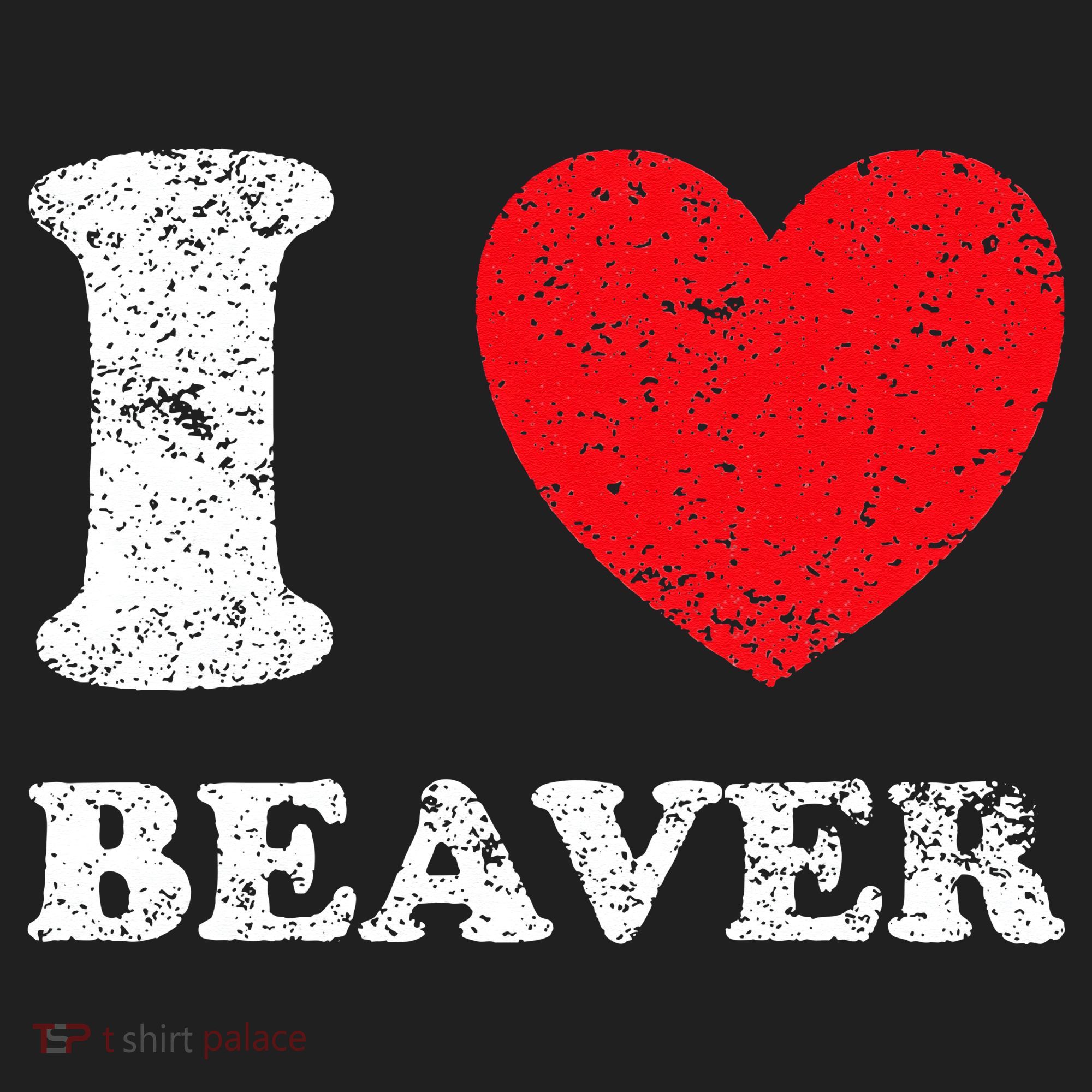Distressed Grunge Worn Out Style I Love Beaver Hat