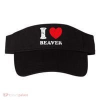 Distressed Grunge Worn Out Style I Love Beaver Visor thumb 0