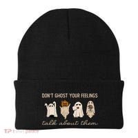 DonT Ghost Your Feelings Halloween Mental Health Awareness Beanie thumb 0