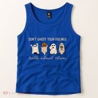 DonT Ghost Your Feelings Halloween Mental Health Awareness Tank Top thumb 2