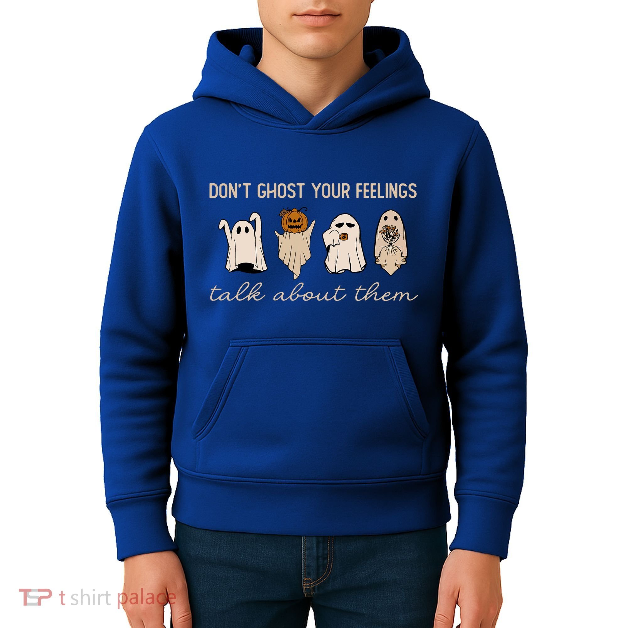 DonT Ghost Your Feelings Halloween Mental Health Awareness Kids Hoodie