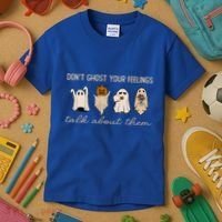 DonT Ghost Your Feelings Halloween Mental Health Awareness Kids T-Shirt thumb 3
