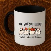 DonT Ghost Your Feelings Halloween Mental Health Coffee Mug thumb 2