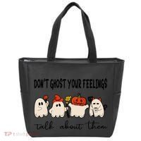 DonT Ghost Your Feelings Halloween Mental Health Tote Bag thumb 0