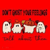 DonT Ghost Your Feelings Halloween Mental Health Santa Hat thumb 1