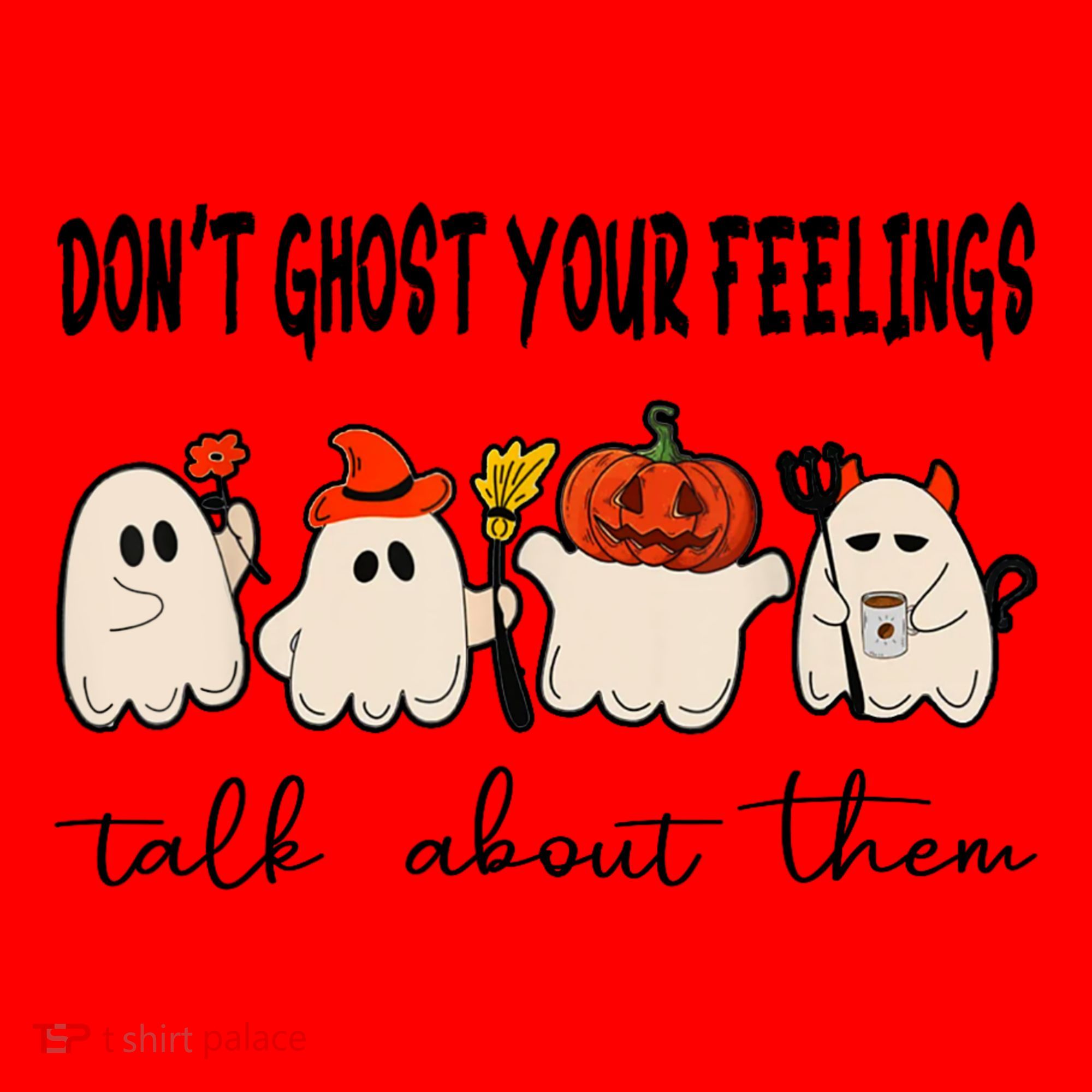 DonT Ghost Your Feelings Halloween Mental Health Santa Hat