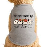 DonT Ghost Your Feelings Halloween Mental Health Doggie Tank thumb 0