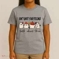 DonT Ghost Your Feelings Halloween Mental Health T-Shirt thumb 4