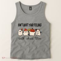 DonT Ghost Your Feelings Halloween Mental Health Tank Top thumb 2