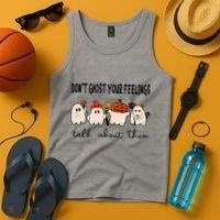 DonT Ghost Your Feelings Halloween Mental Health Tank Top thumb 4