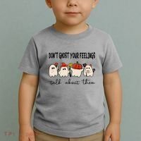 DonT Ghost Your Feelings Halloween Mental Health Toddler T-Shirt thumb 2