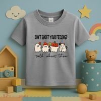 DonT Ghost Your Feelings Halloween Mental Health Toddler T-Shirt thumb 3