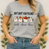 DonT Ghost Your Feelings Halloween Mental Health Women's T-Shirt thumb 2