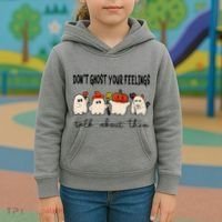DonT Ghost Your Feelings Halloween Mental Health Kids Hoodie thumb 3
