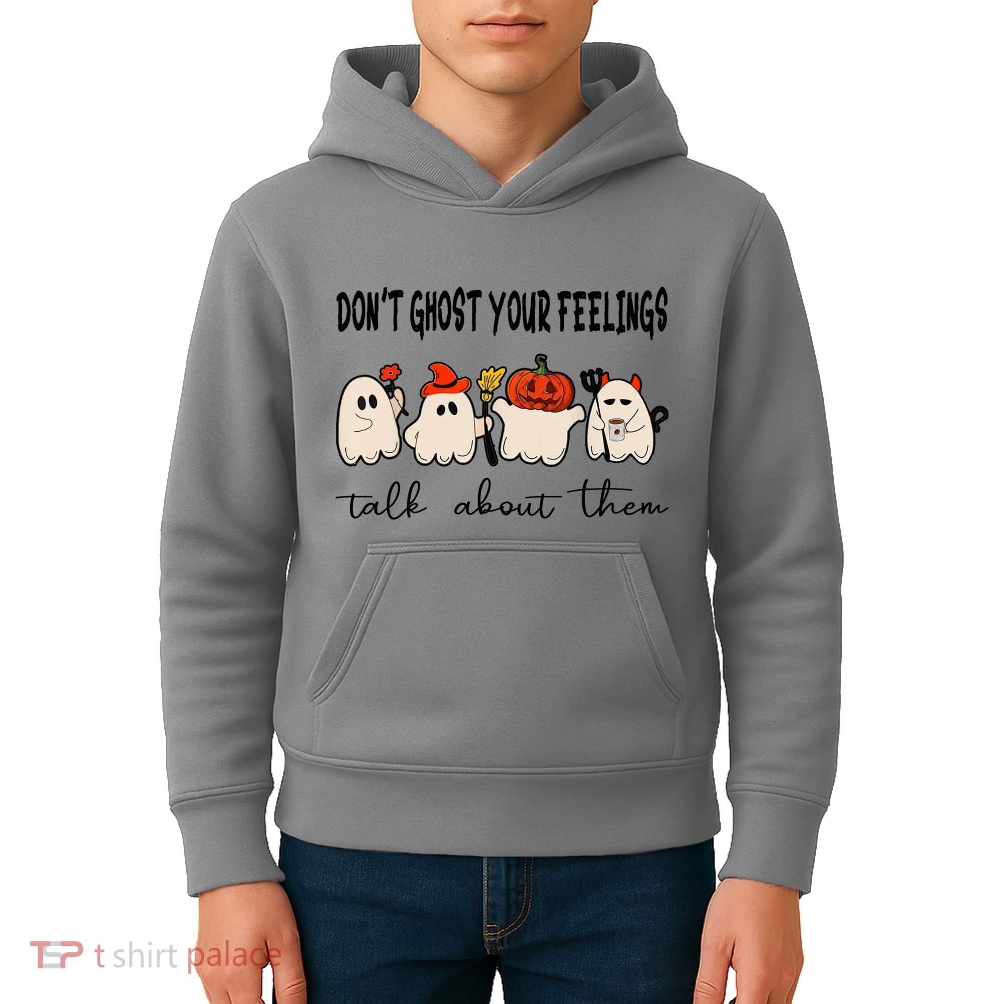 DonT Ghost Your Feelings Halloween Mental Health Kids Hoodie