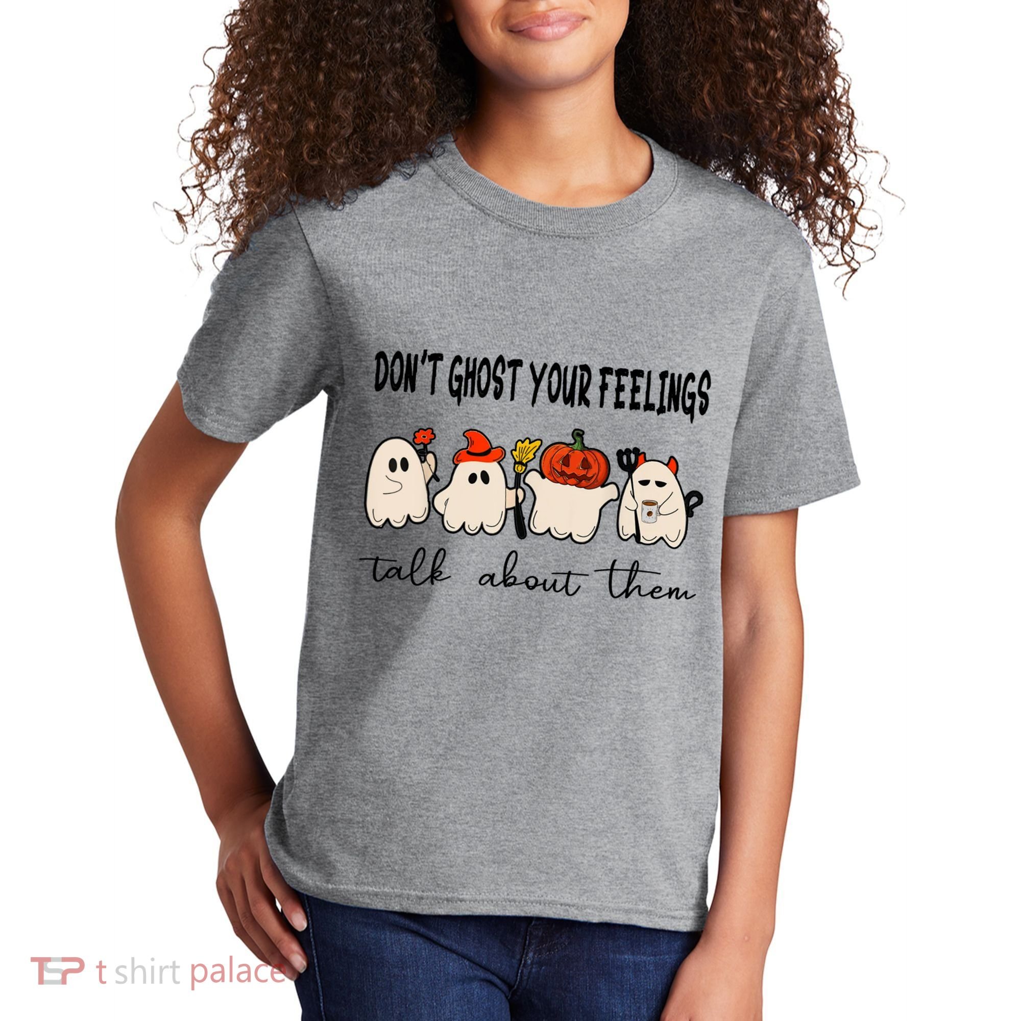 DonT Ghost Your Feelings Halloween Mental Health Kids T-Shirt