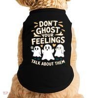 DonT Ghost Your Feelings Halloween Mental Health Doggie Tank thumb 0