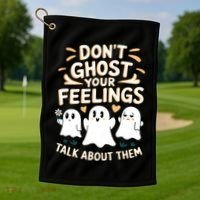 DonT Ghost Your Feelings Halloween Mental Health Golf Towel thumb 1