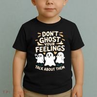 DonT Ghost Your Feelings Halloween Mental Health Toddler T-Shirt thumb 2