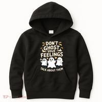 DonT Ghost Your Feelings Halloween Mental Health Kids Hoodie thumb 0