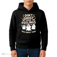 DonT Ghost Your Feelings Halloween Mental Health Kids Hoodie thumb 4