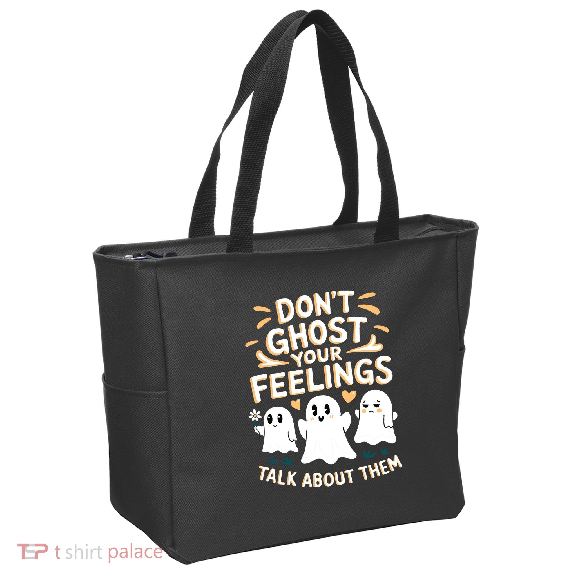 DonT Ghost Your Feelings Halloween Mental Health Tote Bag