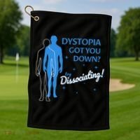 Dystopia Got You Down Try Dissociating Golf Towel thumb 1