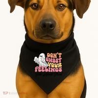 Dont Ghost Your Feelings Talk About Them Halloween USA-Made Doggie Bandana thumb 1