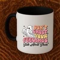 Dont Ghost Your Feelings Talk About Them Halloween Coffee Mug thumb 2