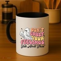 Dont Ghost Your Feelings Talk About Them Halloween Coffee Mug thumb 4